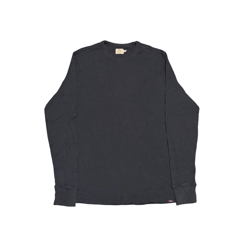 Faherty Brand Mens Long Sleeve Waffle Knit Thermal Shirt Navy Blue Size M